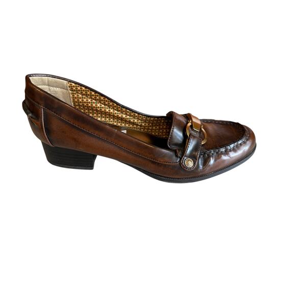 Anne Klein Flex Dagney Heeled Horsebit Loafers Brown 9.5 - Picture 9 of 9